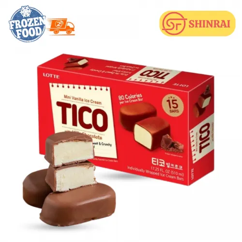 Kem viên Tico socola sữa Lotte Hàn Quốc (hộp đỏ 15 viên/510ml)